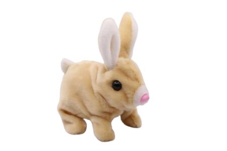 Soft Plush Furry Walking And Squeaking Rabbit Toy, Electric Fuzzy Bunny 