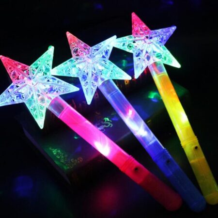 Star LED Flashing Sticks Children Girls Light Up Magic Wand Sticks ...